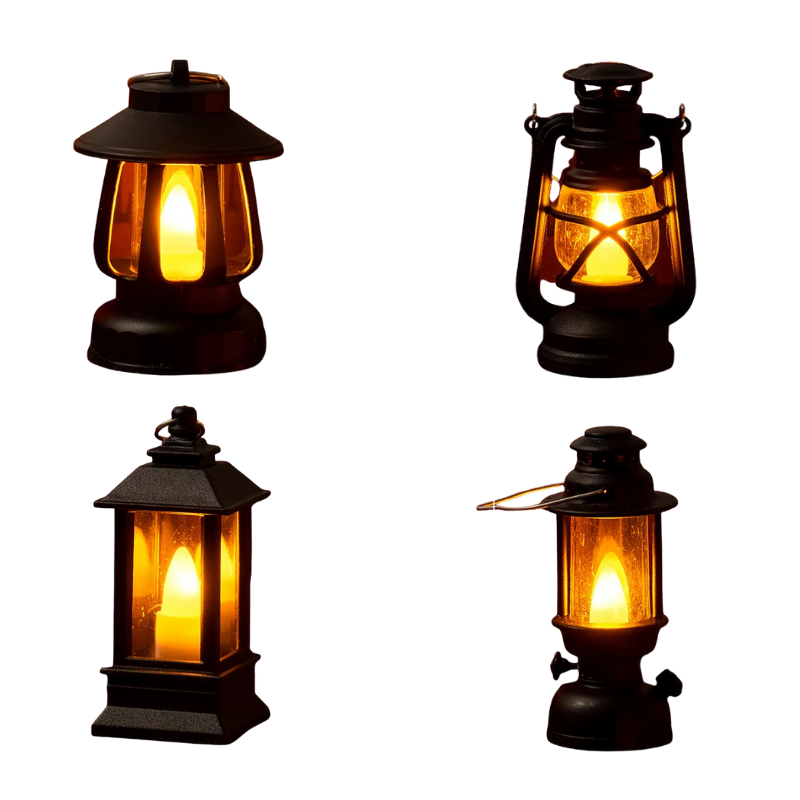 Miniature LED Night Light for Dollhouses & Shelves – Vintage Style Accent Lamp for Play Scenes & Display | Thomler