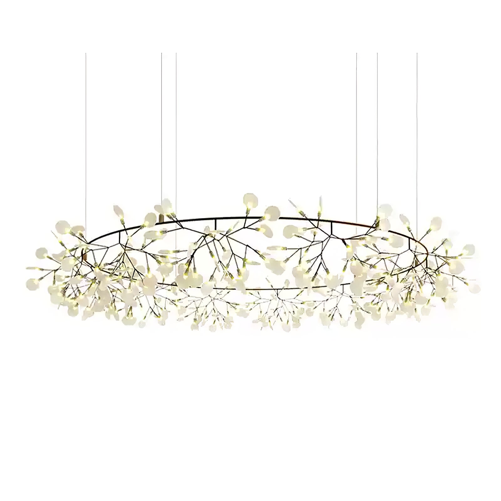 Black Firefly LED Chandelier 38.6 in Decorative Ceiling Light Warm Ambient Lighting Modern Living Room Bedroom Dining Area | Thomler