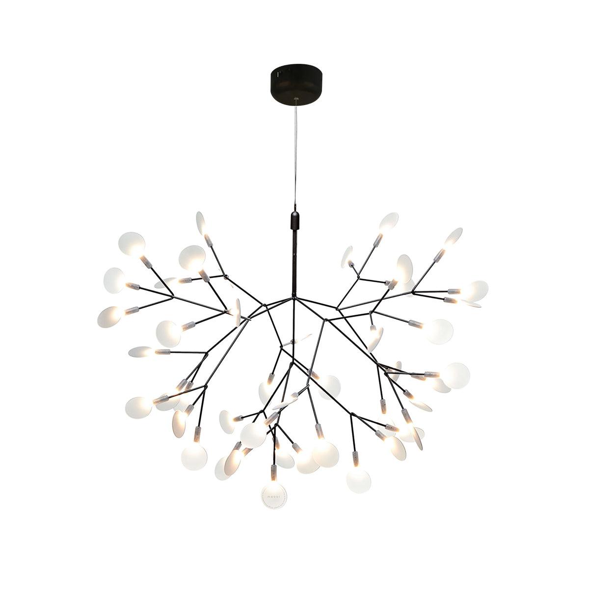 Black Firefly LED Chandelier 38.6 in Decorative Ceiling Light Warm Ambient Lighting Modern Living Room Bedroom Dining Area | Thomler