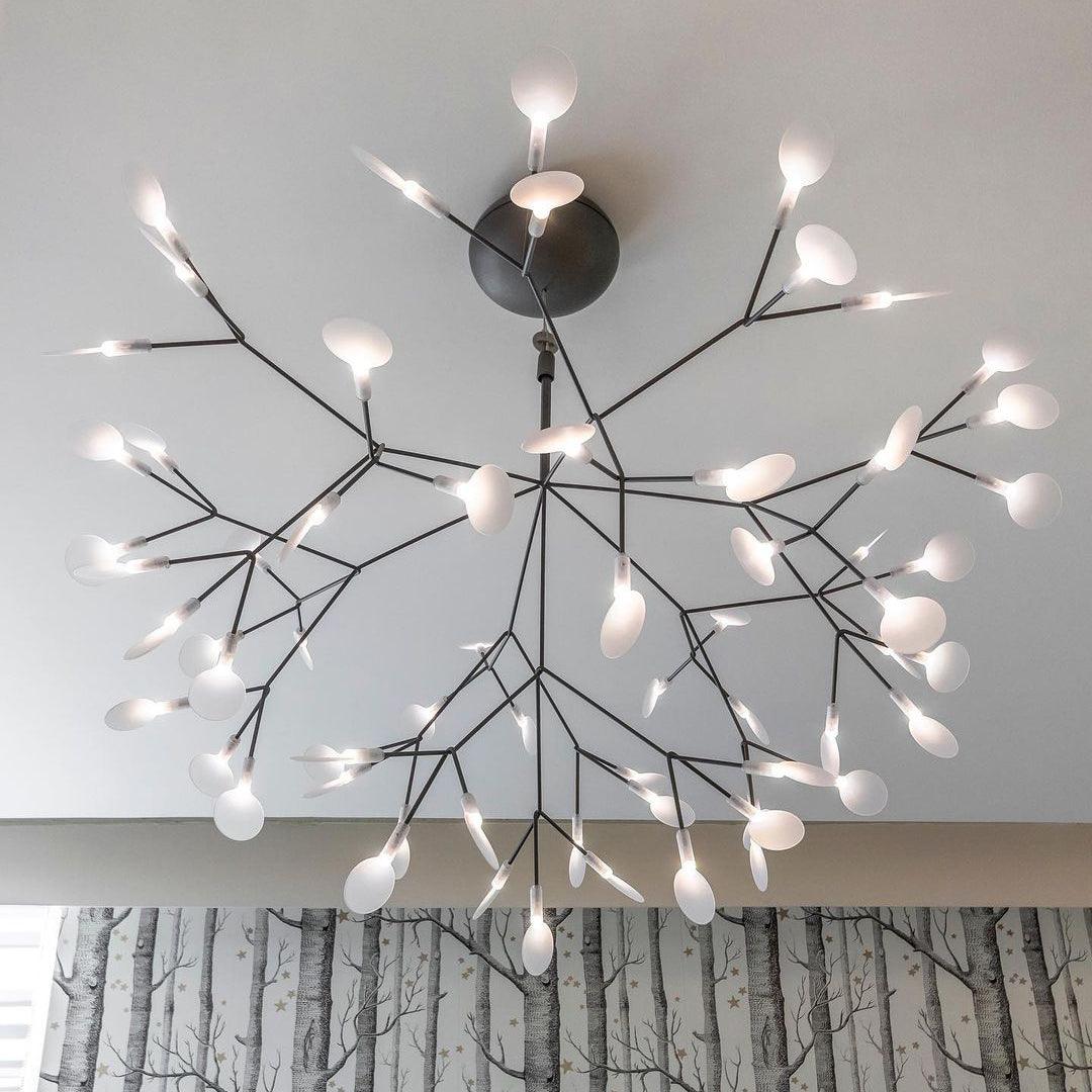 Black Firefly LED Chandelier 38.6 in Decorative Ceiling Light Warm Ambient Lighting Modern Living Room Bedroom Dining Area | Thomler