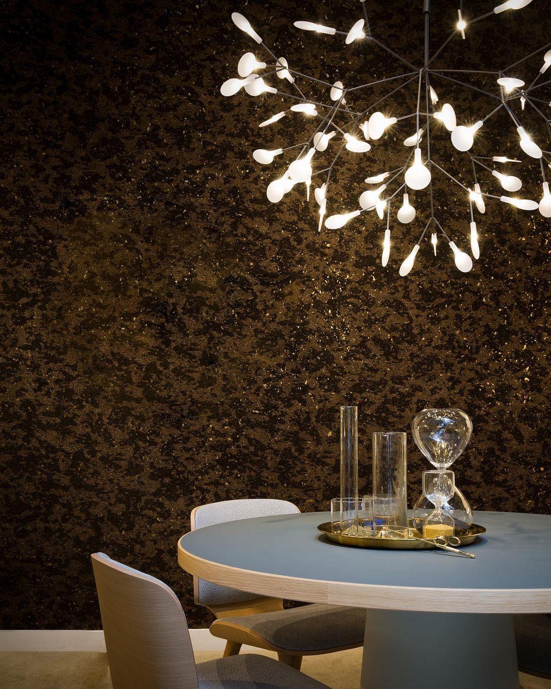 Black Firefly LED Chandelier 38.6 in Decorative Ceiling Light Warm Ambient Lighting Modern Living Room Bedroom Dining Area | Thomler