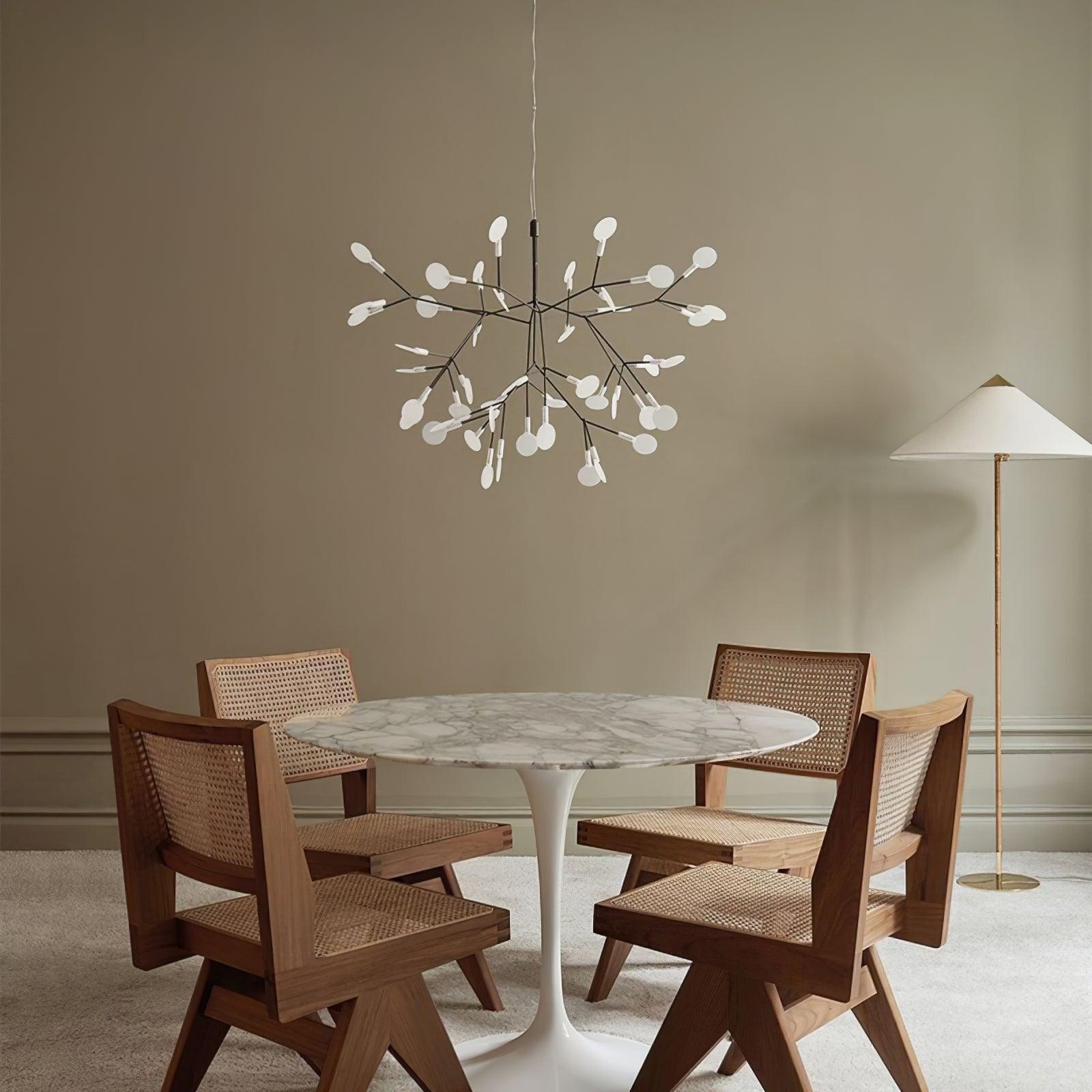 Black Firefly LED Chandelier 38.6 in Decorative Ceiling Light Warm Ambient Lighting Modern Living Room Bedroom Dining Area | Thomler