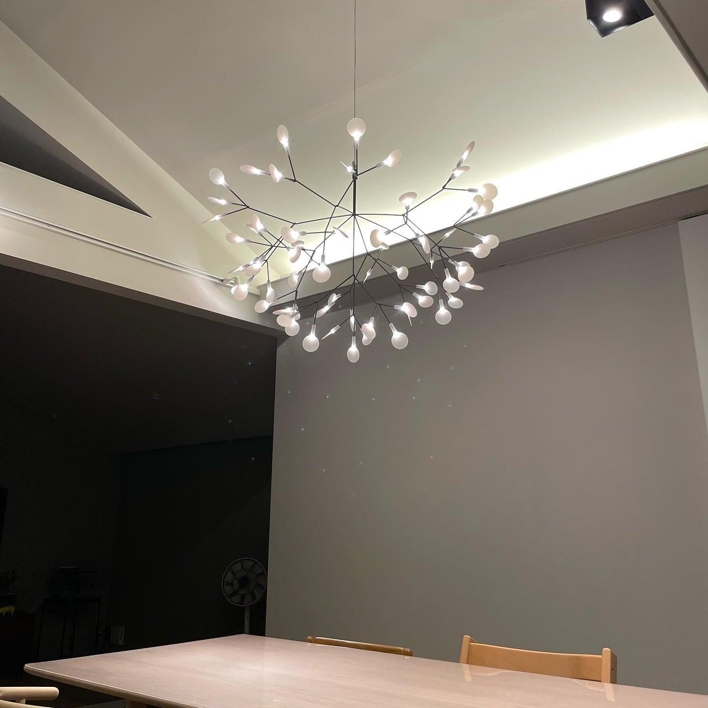 Black Firefly LED Chandelier 38.6 in Decorative Ceiling Light Warm Ambient Lighting Modern Living Room Bedroom Dining Area | Thomler