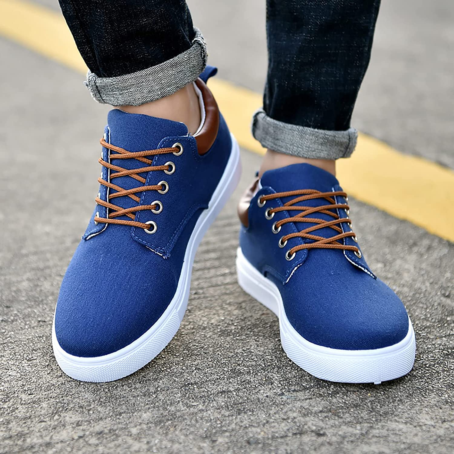 Canvas Sneakers for Men with Platform Sole – Casual Lace-Up Shoes for Work, Weekends & Everyday Wear | Thomler
