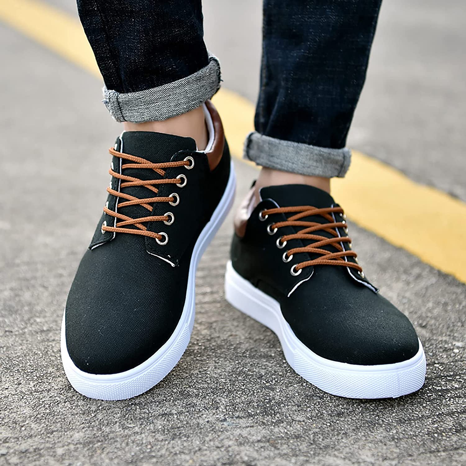 Canvas Sneakers for Men with Platform Sole – Casual Lace-Up Shoes for Work, Weekends & Everyday Wear | Thomler