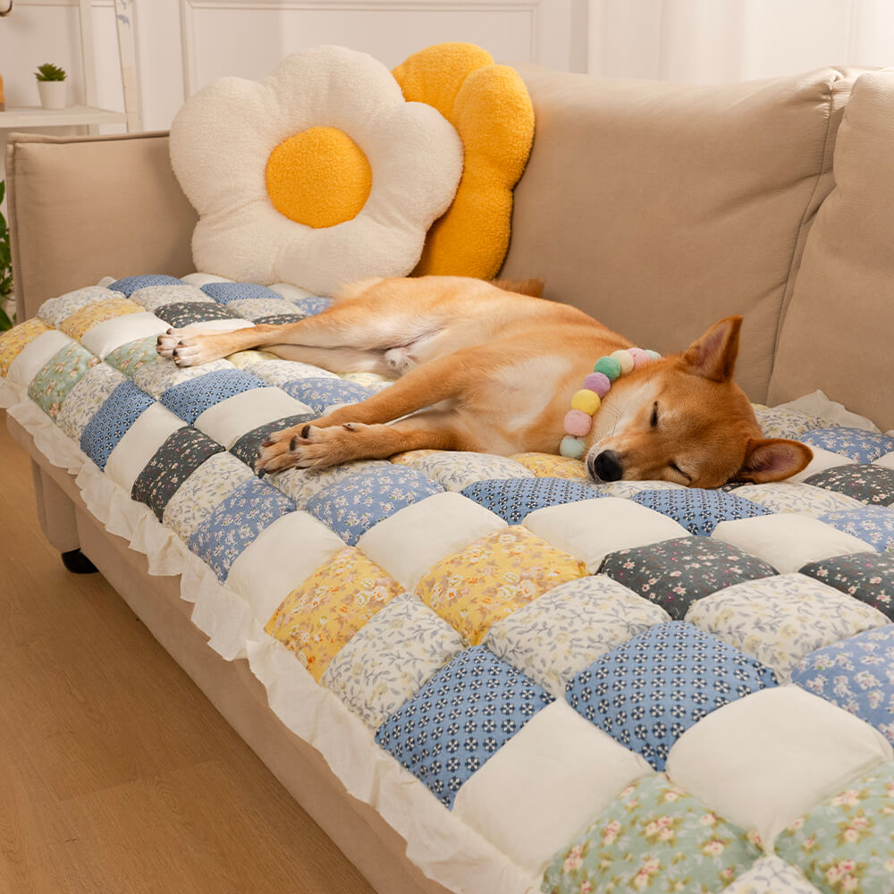 Quilted Cotton Furniture Protector Cover Anti-Slip Couch Cushion Pad for Sofa Chair Loveseat Pet-Friendly Washable Mat for Living Room | Thomler