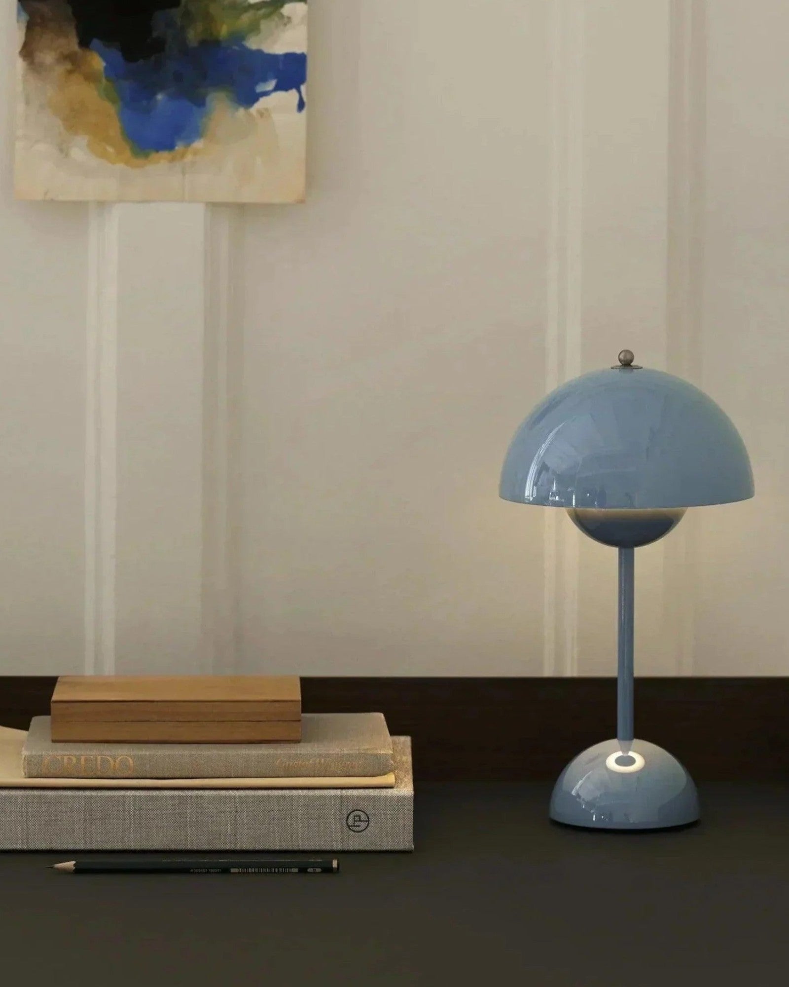 Table Lamp Metal 28.0 cm Grey Dimmable Bedroom Desk Scandinavian Reading Light | Thomler