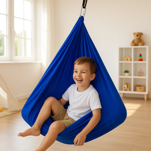 Kids Hanging Pod Chair for Sensory Play & Relaxation – Stretchy Fabric Cocoon for Indoor Use | Thomler