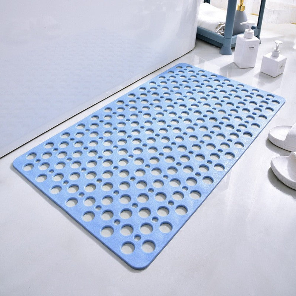 Anti-Slip Bathroom Mat with Drain Holes and Suction Cups for Shower Floor, Tub, Wet Surfaces | Quick Dry, Mildew Resistant TPE Safety | Thomler