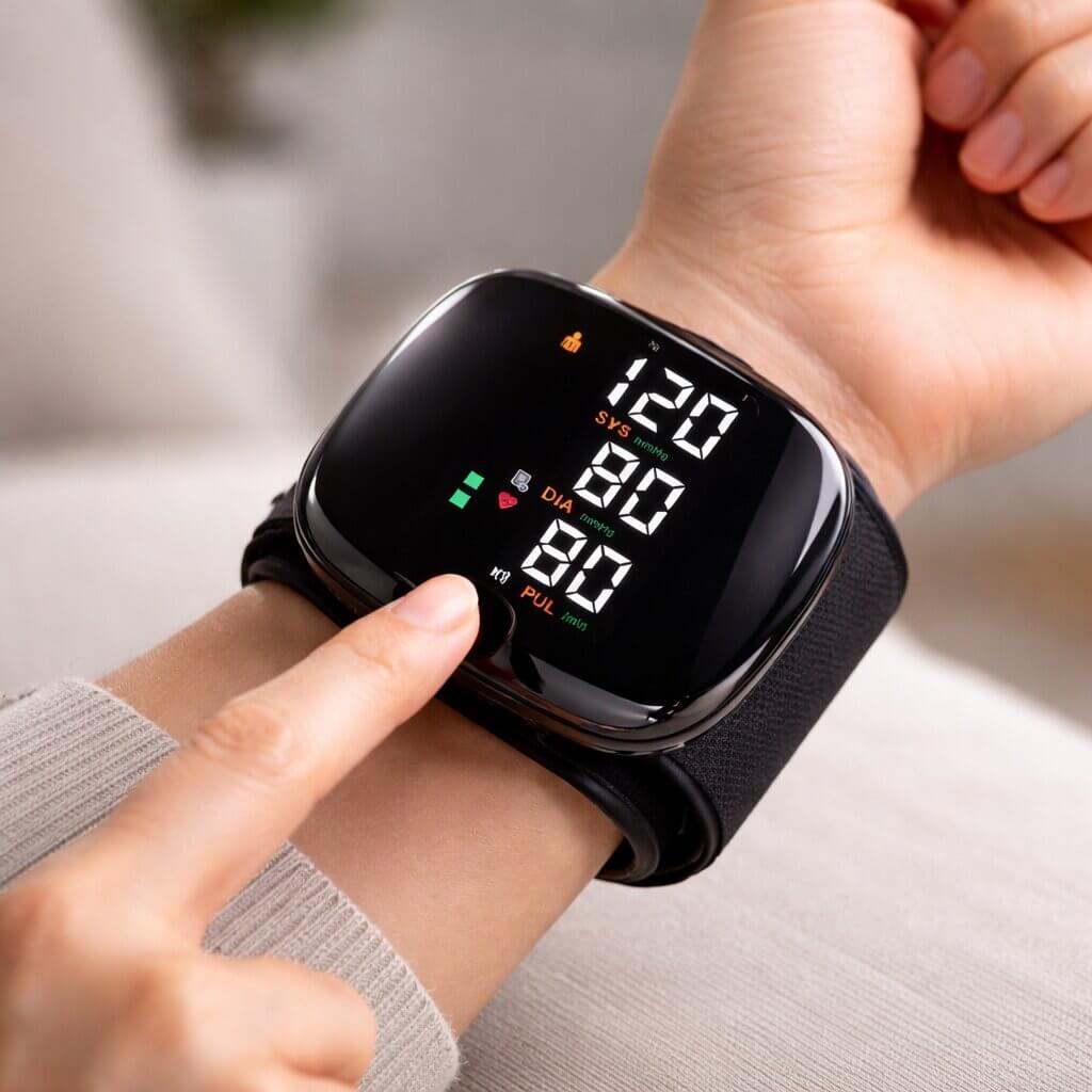 Rechargeable Wrist Blood Pressure Monitor with Voice Readout and Touch Screen for Home Health Tracking | Thomler