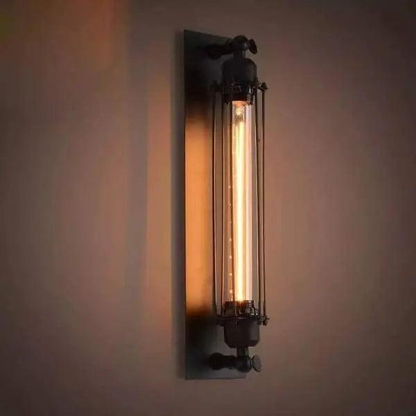 Retro Iron Wall Sconce with Black Finish for Living Room, Bedroom, Hallway, Dining Room & Bar Decor | Industrial Farmhouse Lighting Fixture | Thomler