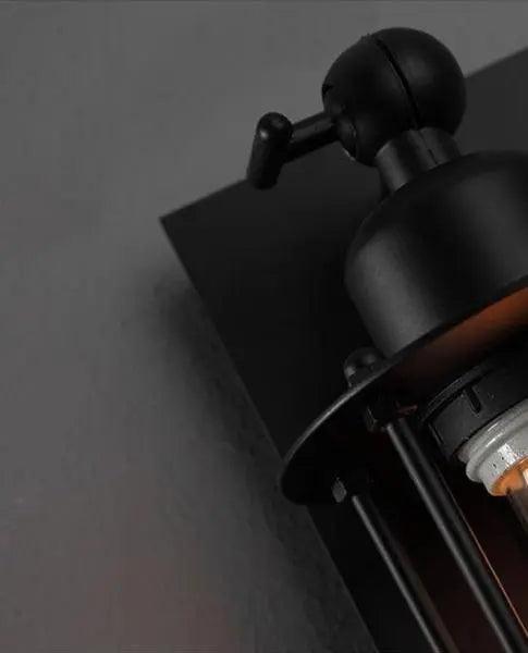 Retro Iron Wall Sconce with Black Finish for Living Room, Bedroom, Hallway, Dining Room & Bar Decor | Industrial Farmhouse Lighting Fixture | Thomler