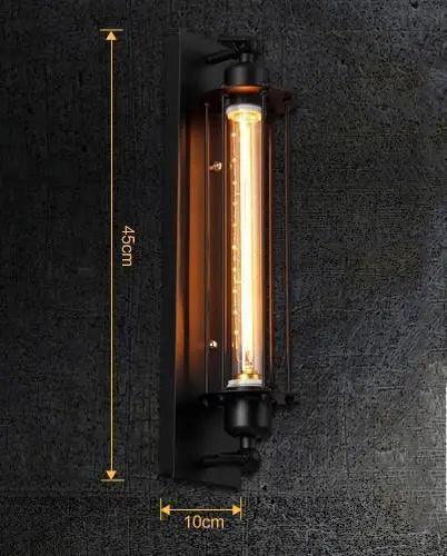 Retro Iron Wall Sconce with Black Finish for Living Room, Bedroom, Hallway, Dining Room & Bar Decor | Industrial Farmhouse Lighting Fixture | Thomler