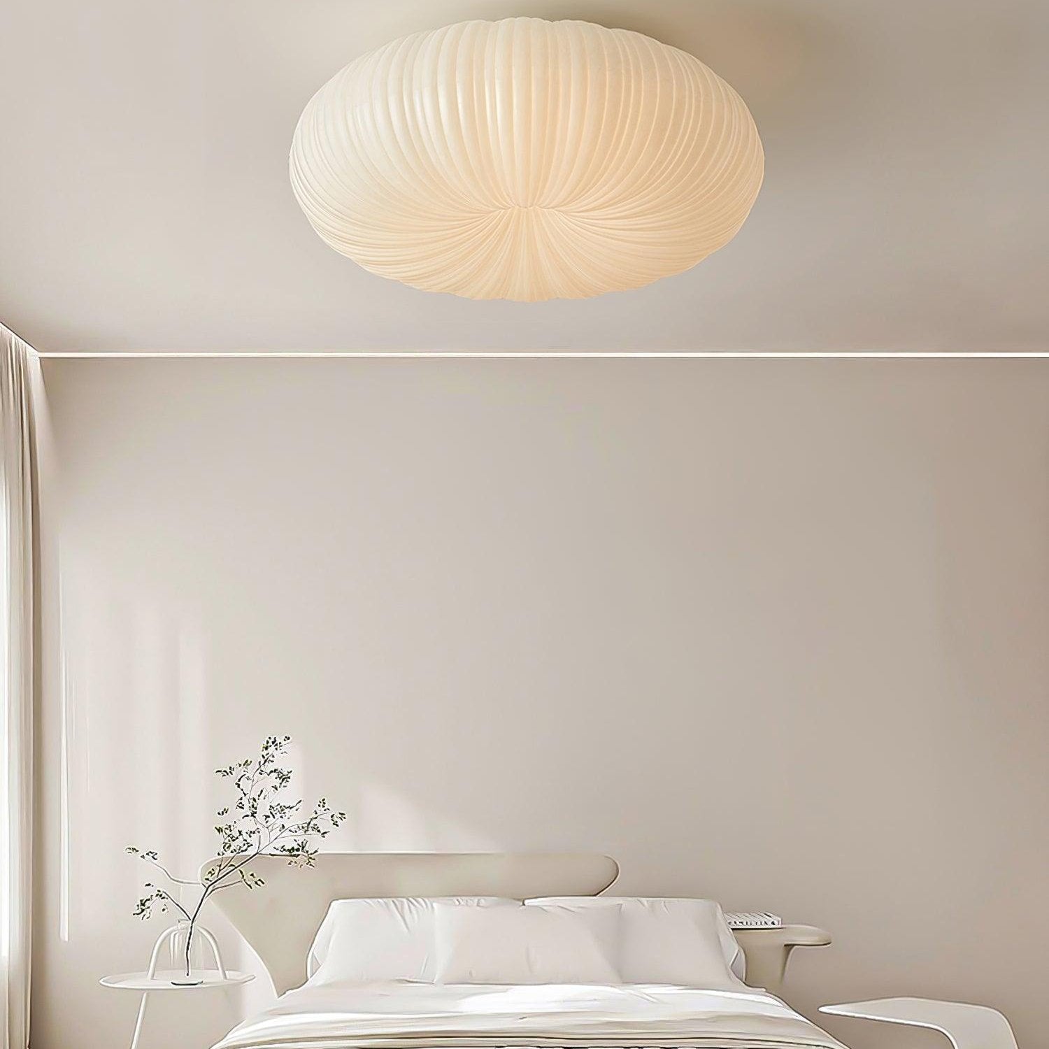 Ceiling Lamp Metal PE Acrylic 55.0 cm White Living Room Dimmable Remote Control LED Flush Mount Light | Thomler
