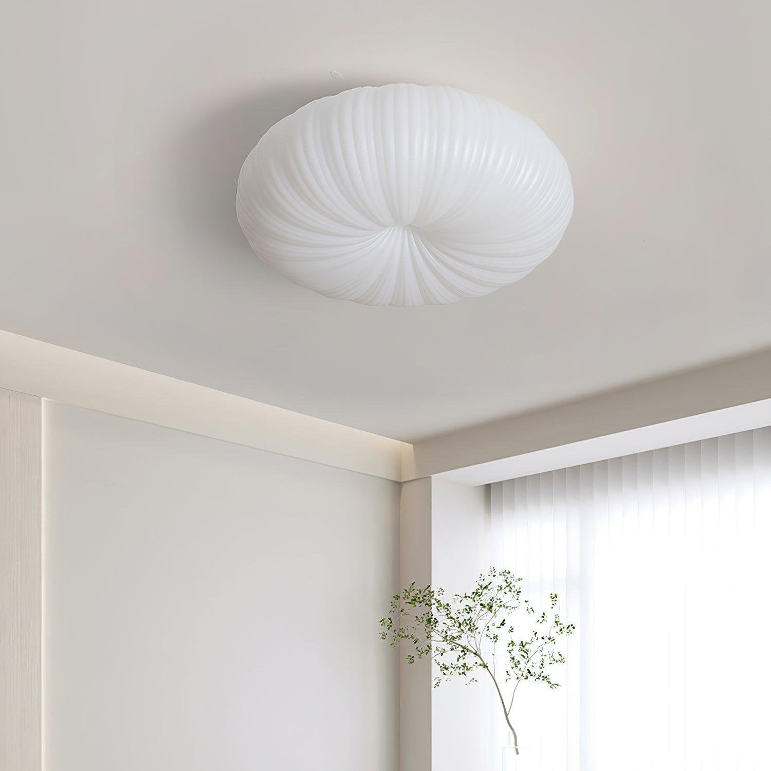 Ceiling Lamp Metal PE Acrylic 55.0 cm White Living Room Dimmable Remote Control LED Flush Mount Light | Thomler