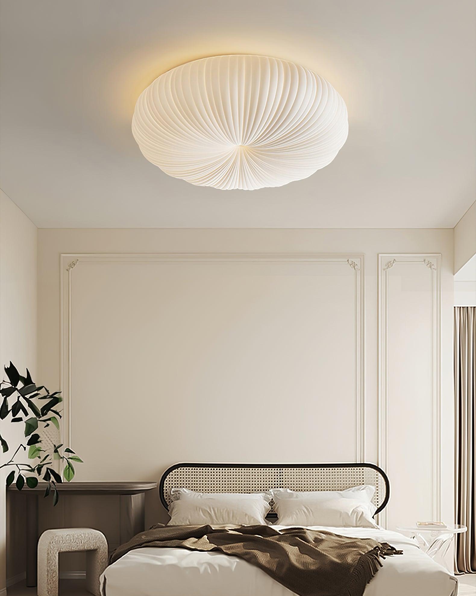 Ceiling Light Metal Acrylic 17.7 in White LED Living Room Flush Mount Modern Dimmable Remote Control Fixture | Thomler