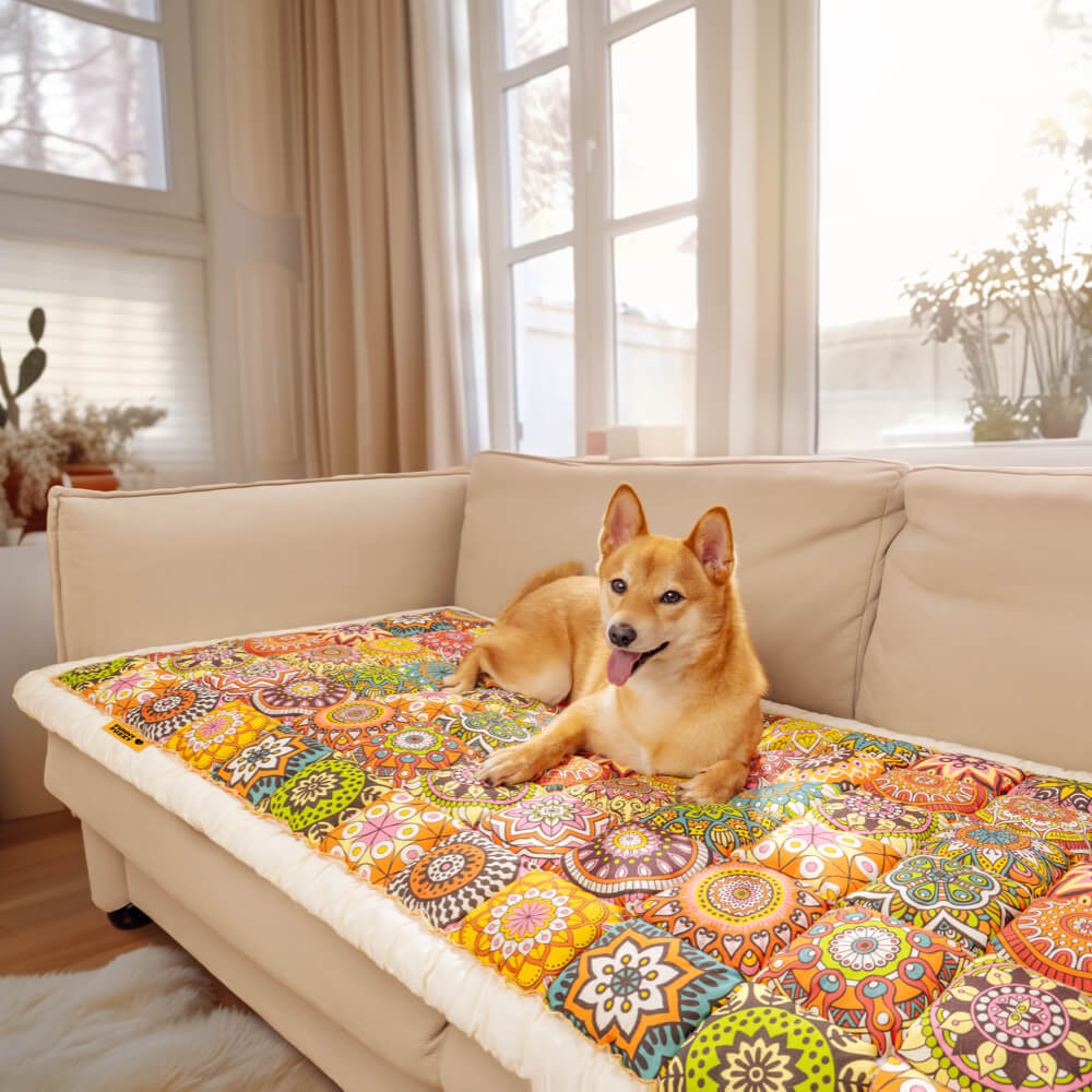 Quilted Cotton Furniture Protector Cover Anti-Slip Couch Cushion Pad for Sofa Chair Loveseat Pet-Friendly Washable Mat for Living Room | Thomler