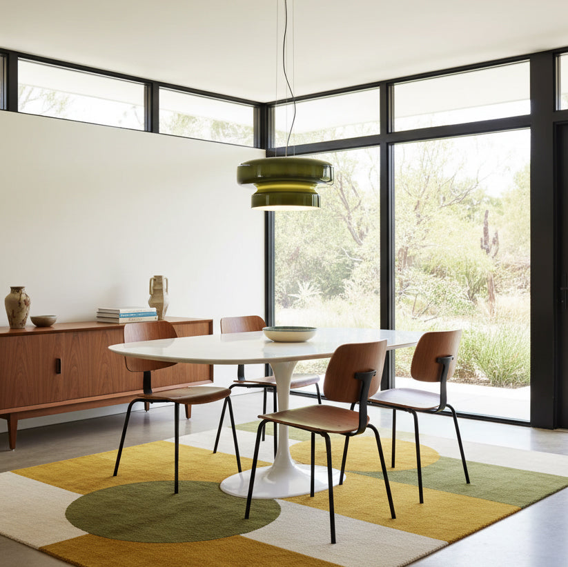 Pendant Light Cast Glass 40.0 cm Chrome Dining Room Kitchen Island Hanging Ceiling Lamp Adjustable E27 | Thomler