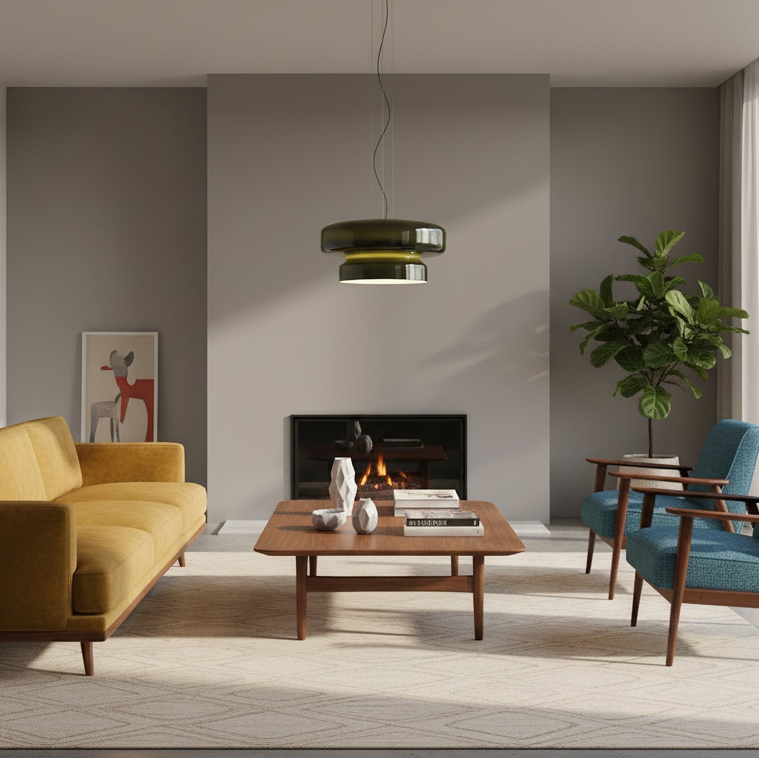 Pendant Light Cast Glass 40.0 cm Chrome Dining Room Kitchen Island Hanging Ceiling Lamp Adjustable E27 | Thomler