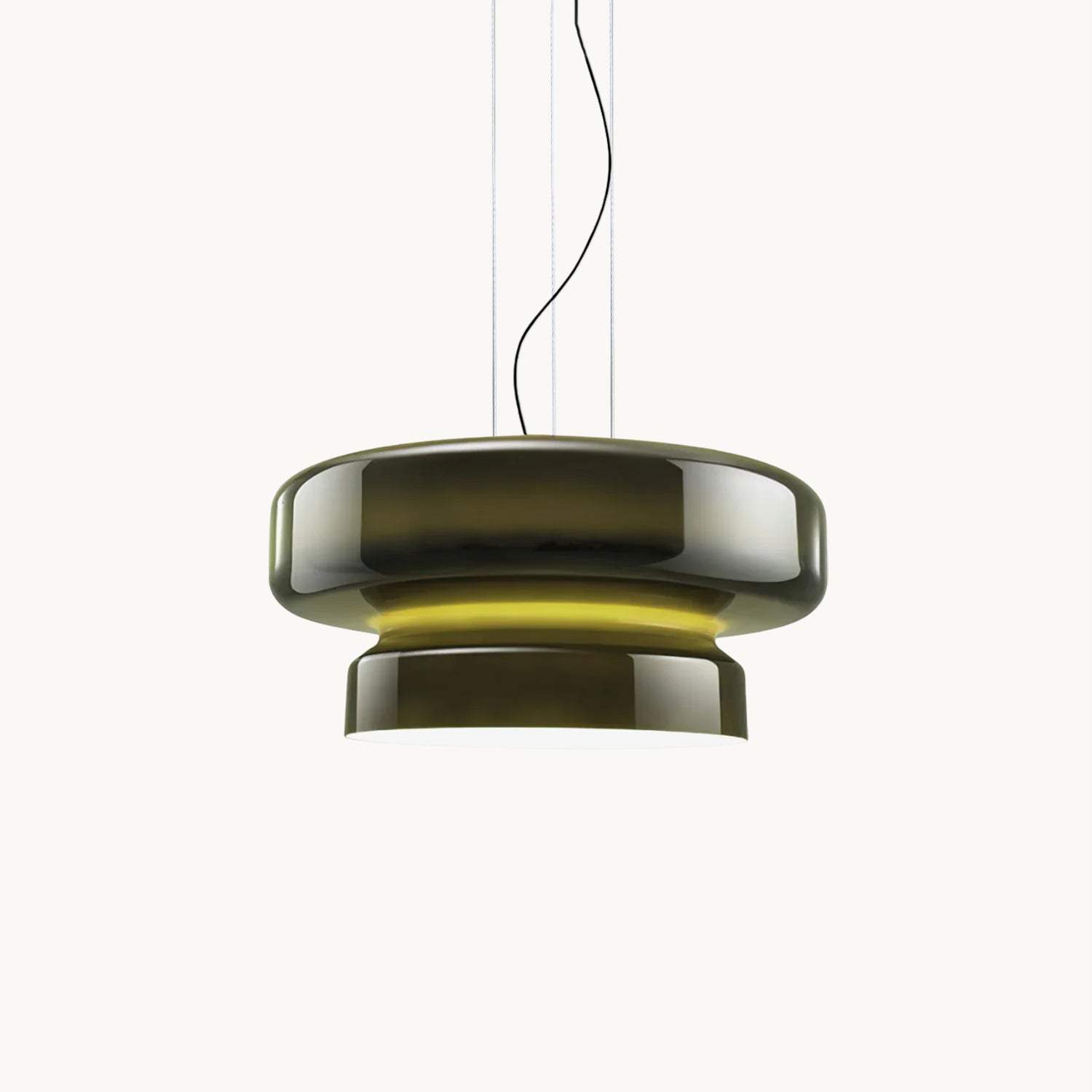 Pendant Light Cast Glass 40.0 cm Chrome Dining Room Kitchen Island Hanging Ceiling Lamp Adjustable E27 | Thomler