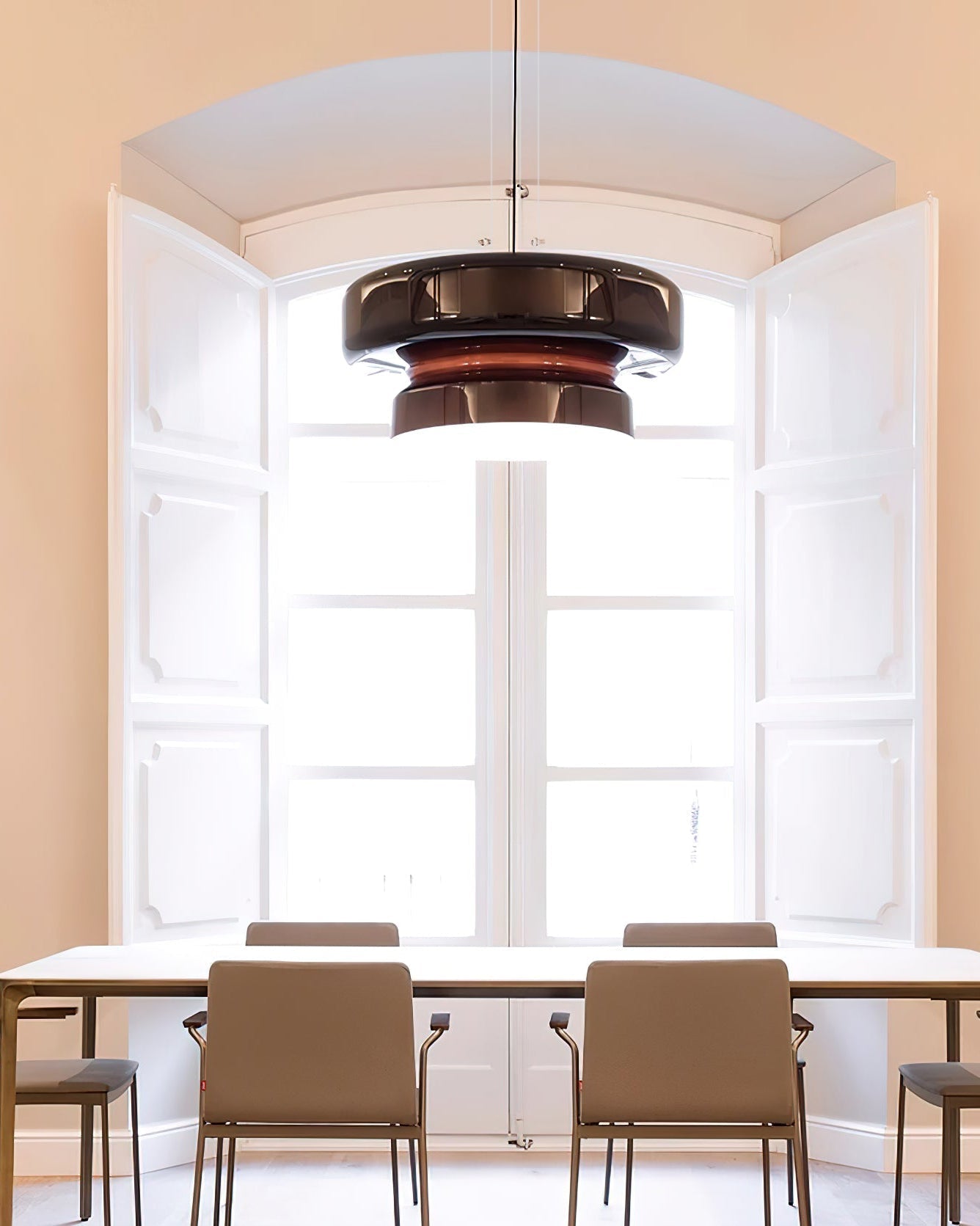Pendant Light Cast Glass 40.0 cm Chrome Dining Room Kitchen Island Hanging Ceiling Lamp Adjustable E27 | Thomler