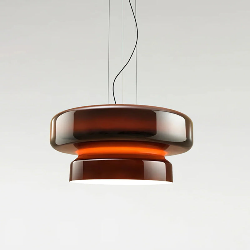 Pendant Light Cast Glass 40.0 cm Chrome Dining Room Kitchen Island Hanging Ceiling Lamp Adjustable E27 | Thomler