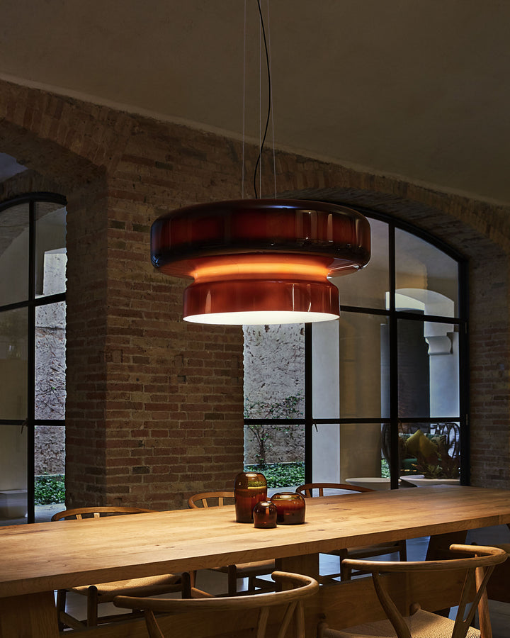 Pendant Light Cast Glass 40.0 cm Chrome Dining Room Kitchen Island Hanging Ceiling Lamp Adjustable E27 | Thomler