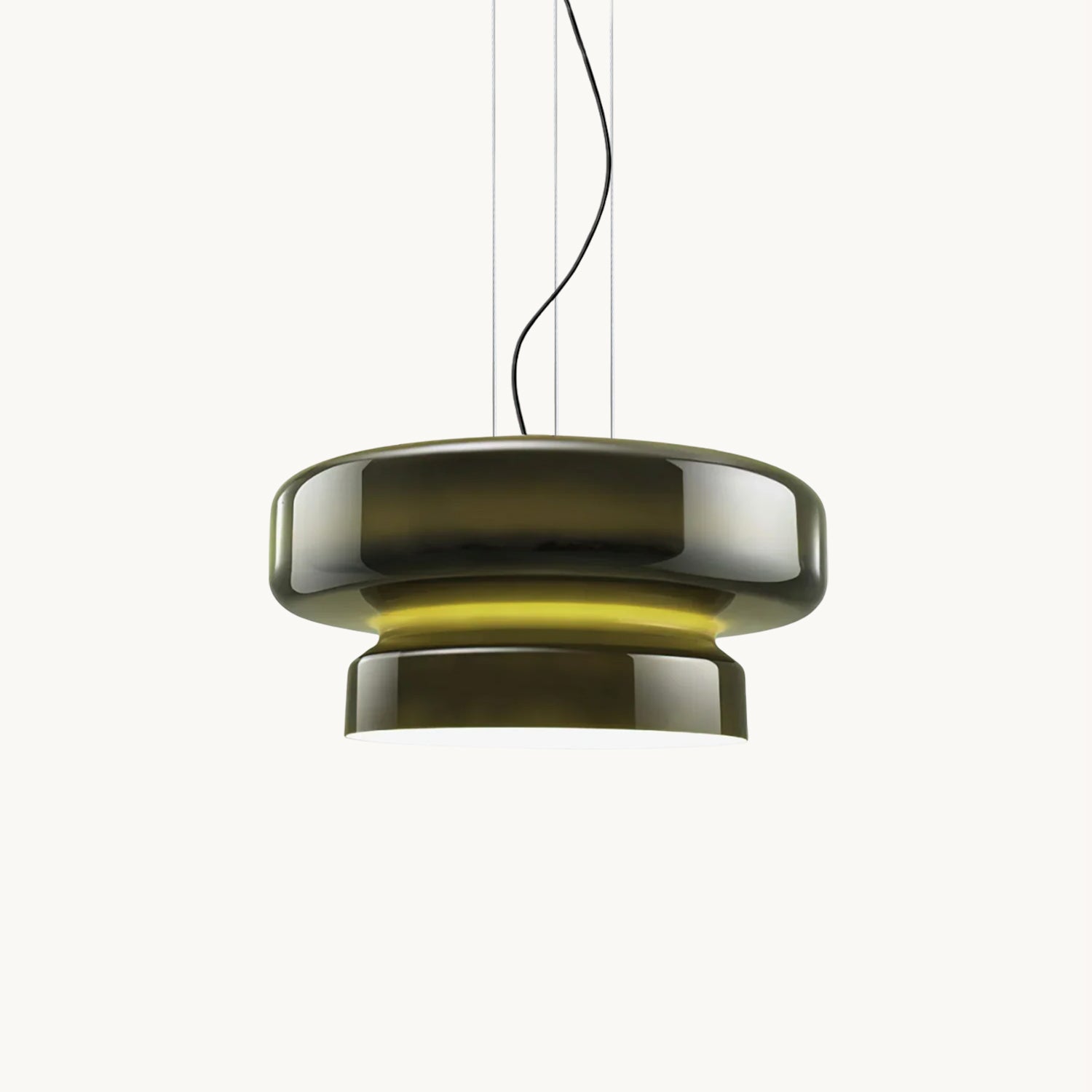 Pendant Light Cast Glass 40.0 cm Chrome Dining Room Kitchen Island Hanging Ceiling Lamp Adjustable E27 | Thomler
