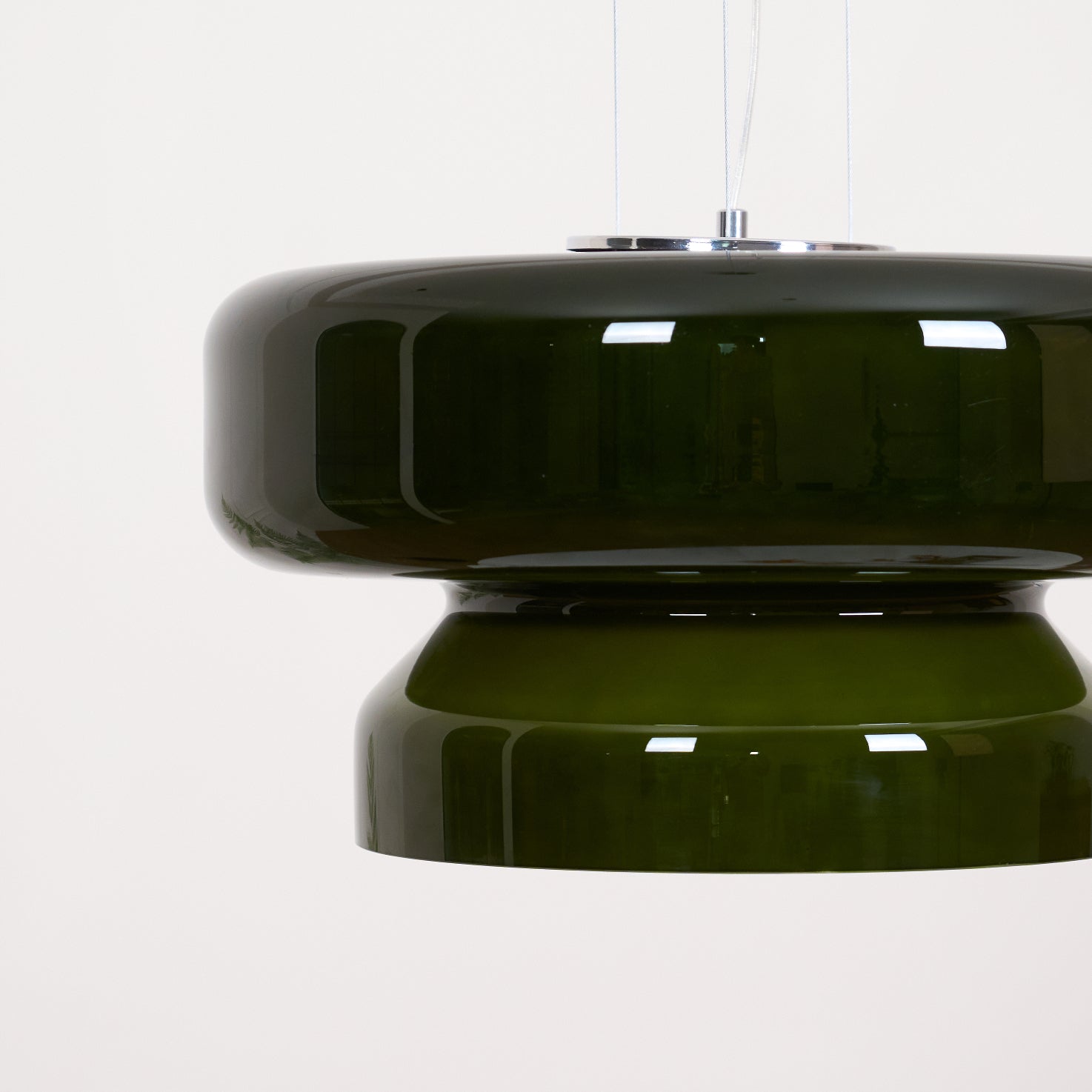 Pendant Light Cast Glass 40.0 cm Chrome Dining Room Kitchen Island Hanging Ceiling Lamp Adjustable E27 | Thomler