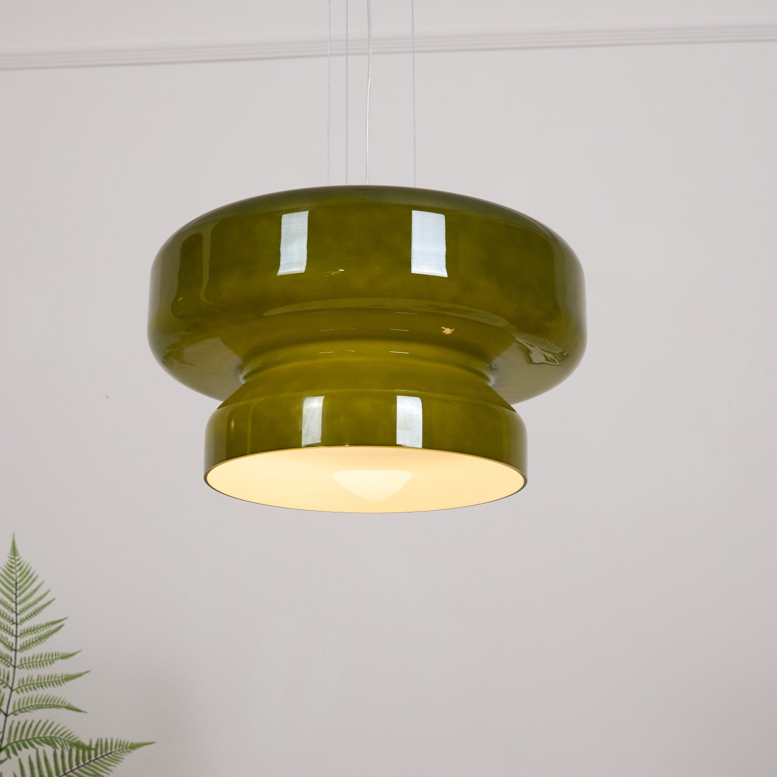 Pendant Light Cast Glass 40.0 cm Chrome Dining Room Kitchen Island Hanging Ceiling Lamp Adjustable E27 | Thomler