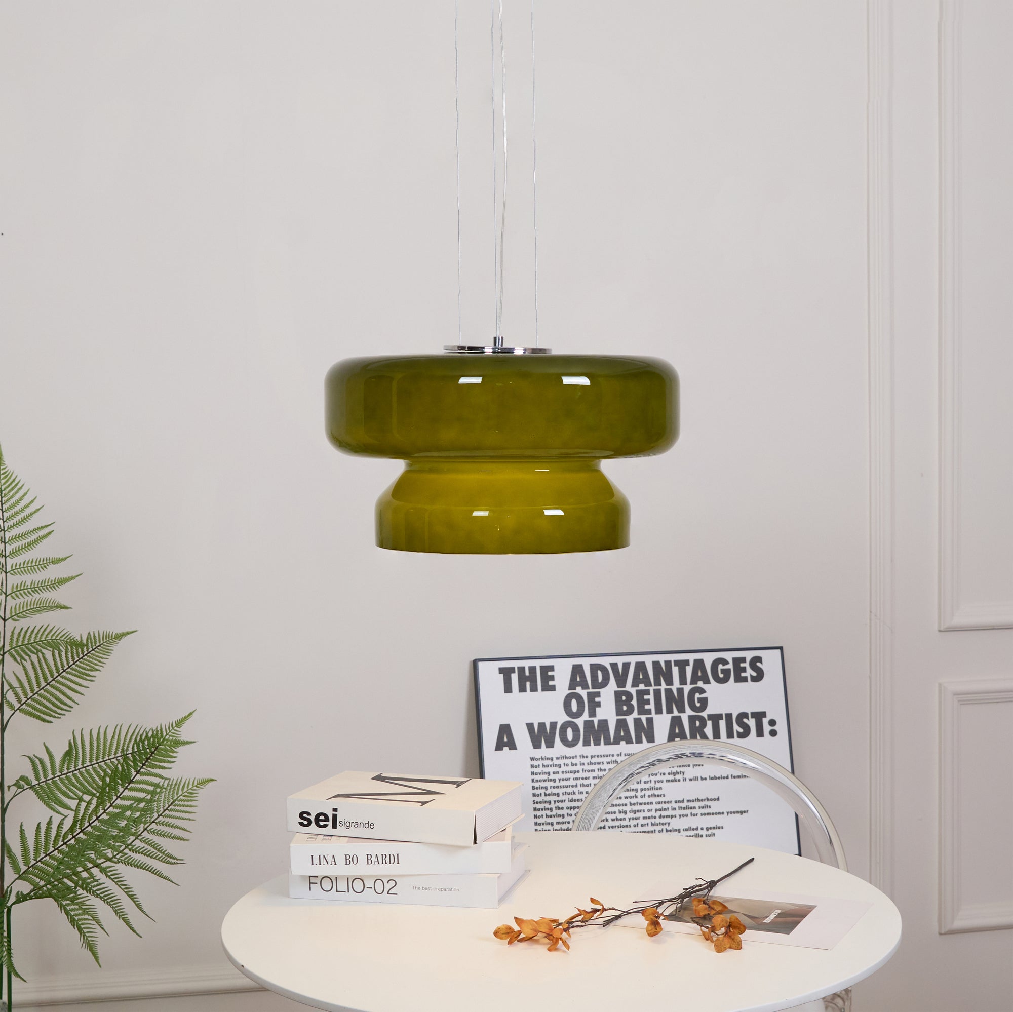 Pendant Light Cast Glass 40.0 cm Chrome Dining Room Kitchen Island Hanging Ceiling Lamp Adjustable E27 | Thomler