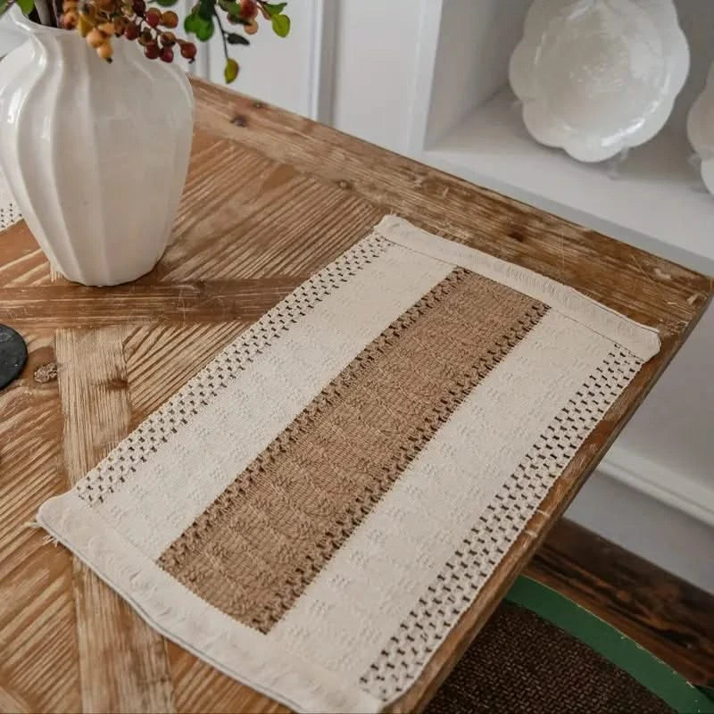 Woven Textile Dining Mats – Heat-Safe Table Protection with Earthy Bohemian Styling | Thomler
