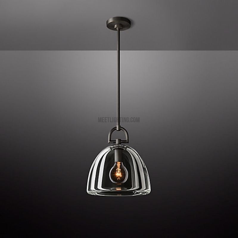 Glass Dome Hanging Light Fixture Adjustable Height Kitchen Island Pendant 7-14 Inch Ceiling Downlight | Thomler