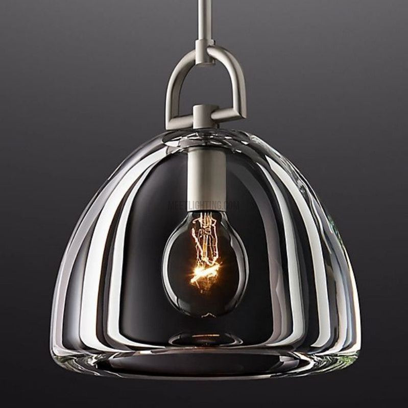Glass Dome Hanging Light Fixture Adjustable Height Kitchen Island Pendant 7-14 Inch Ceiling Downlight | Thomler