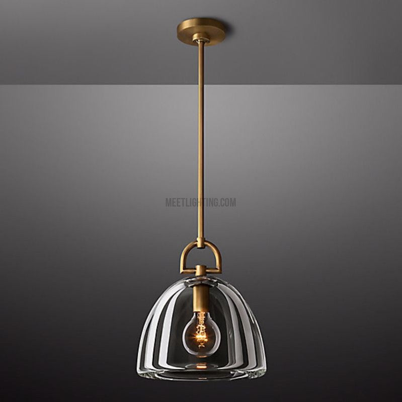 Glass Dome Hanging Light Fixture Adjustable Height Kitchen Island Pendant 7-14 Inch Ceiling Downlight | Thomler