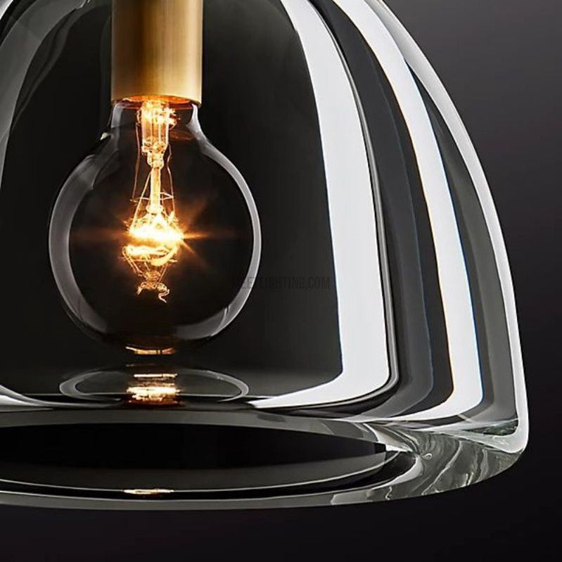 Glass Dome Hanging Light Fixture Adjustable Height Kitchen Island Pendant 7-14 Inch Ceiling Downlight | Thomler