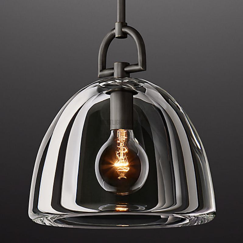 Glass Dome Hanging Light Fixture Adjustable Height Kitchen Island Pendant 7-14 Inch Ceiling Downlight | Thomler