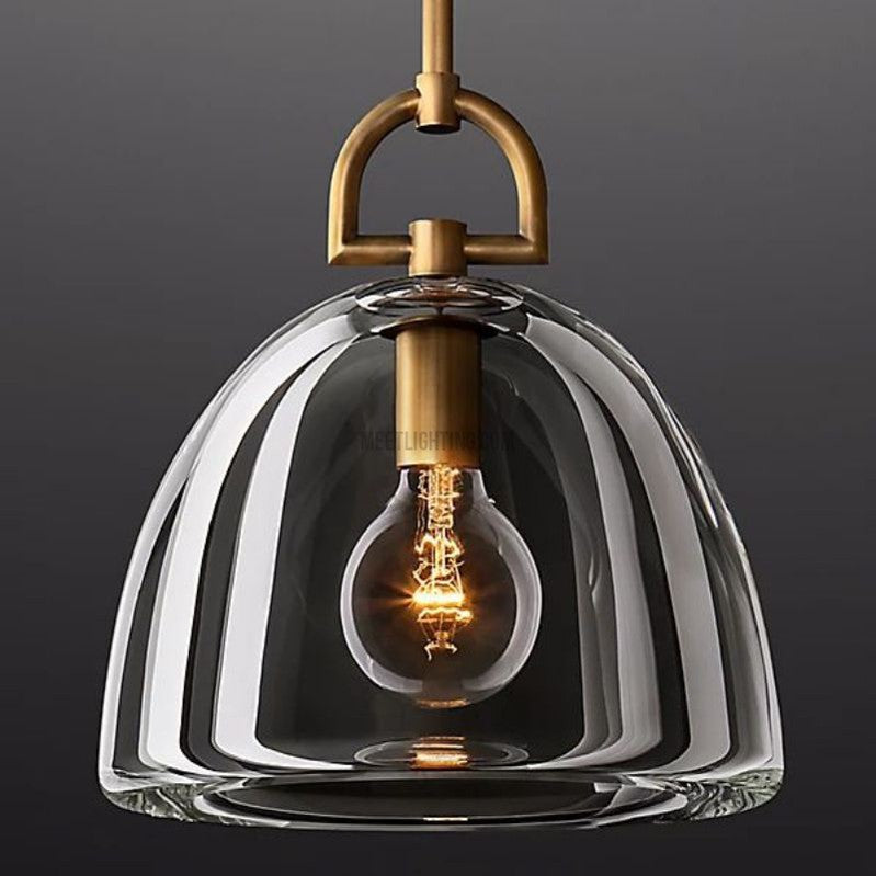 Glass Dome Hanging Light Fixture Adjustable Height Kitchen Island Pendant 7-14 Inch Ceiling Downlight | Thomler