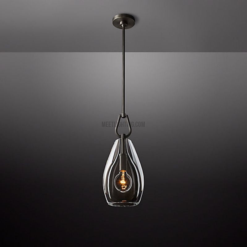 Crystal Glass Cylinder Pendant Light Adjustable Height Brass Nickel Bronze Finish Dining Room Kitchen Island | Thomler