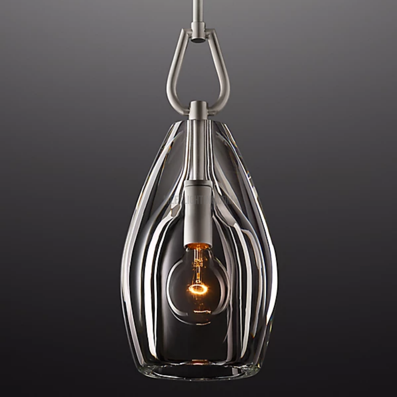 Crystal Glass Cylinder Pendant Light Adjustable Height Brass Nickel Bronze Finish Dining Room Kitchen Island | Thomler