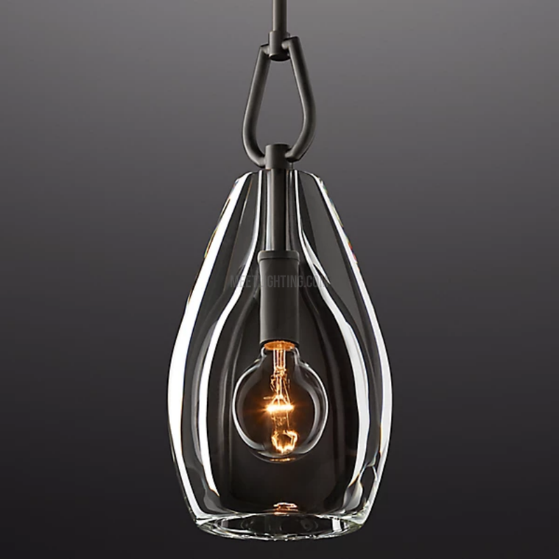Crystal Glass Cylinder Pendant Light Adjustable Height Brass Nickel Bronze Finish Dining Room Kitchen Island | Thomler
