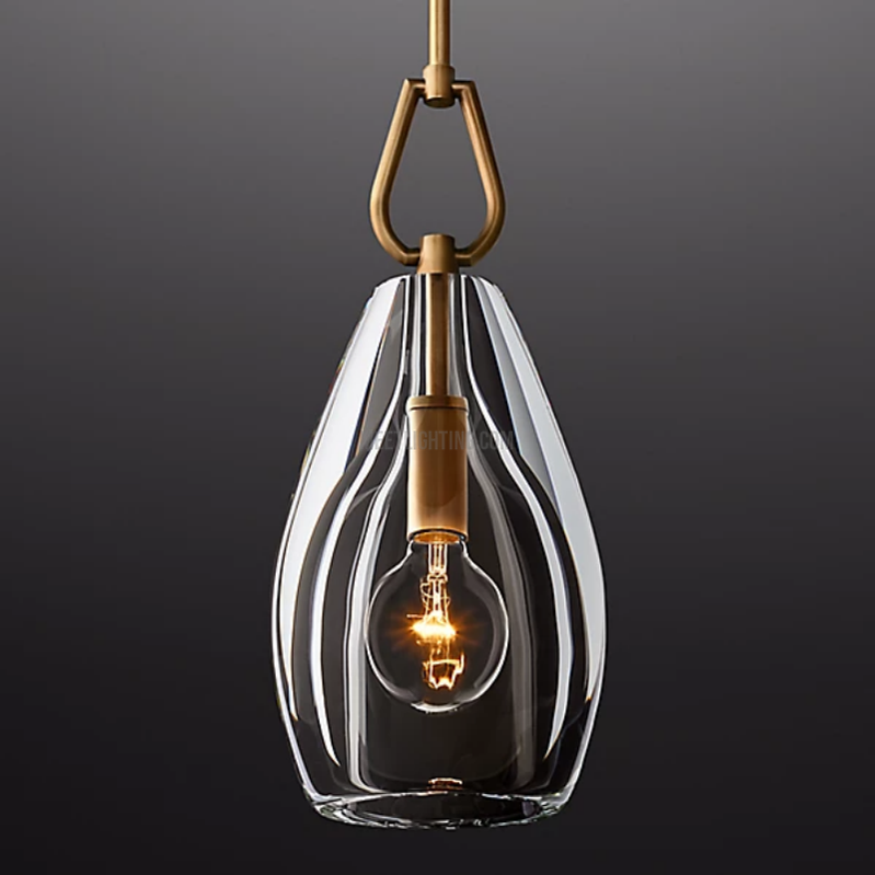 Crystal Glass Cylinder Pendant Light Adjustable Height Brass Nickel Bronze Finish Dining Room Kitchen Island | Thomler