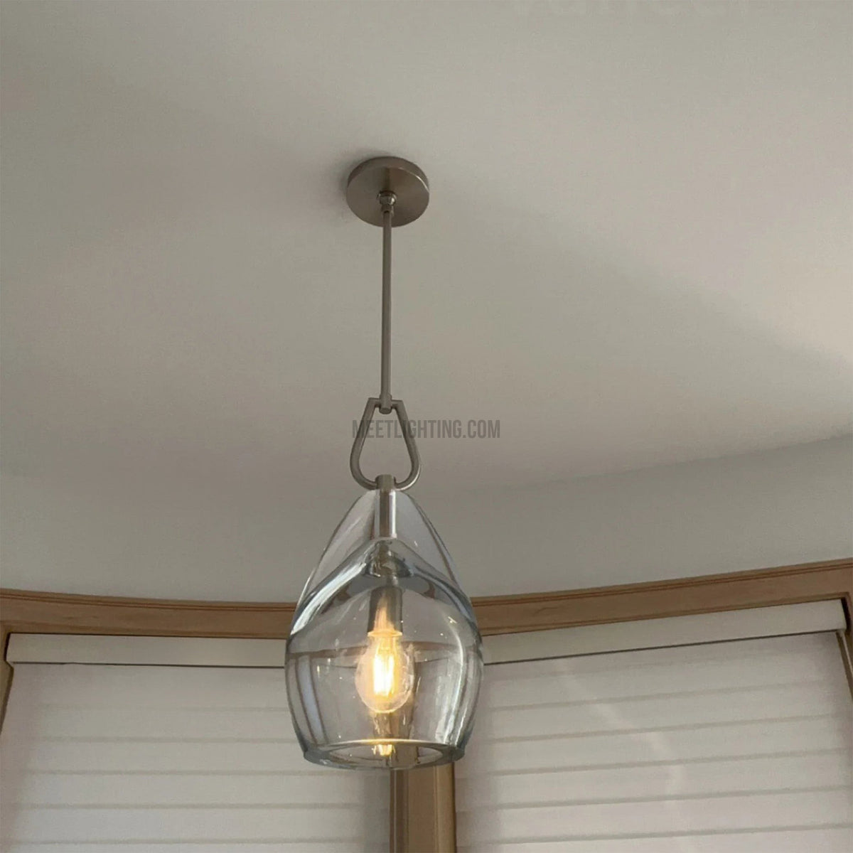 Crystal Glass Cylinder Pendant Light Adjustable Height Brass Nickel Bronze Finish Dining Room Kitchen Island | Thomler