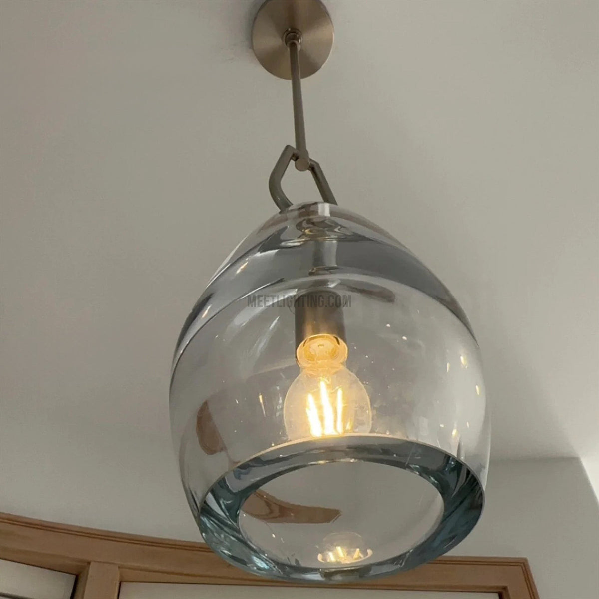 Crystal Glass Cylinder Pendant Light Adjustable Height Brass Nickel Bronze Finish Dining Room Kitchen Island | Thomler