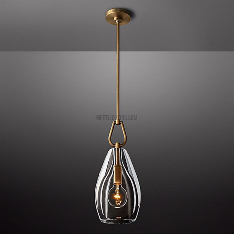 Crystal Glass Cylinder Pendant Light Adjustable Height Brass Nickel Bronze Finish Dining Room Kitchen Island | Thomler