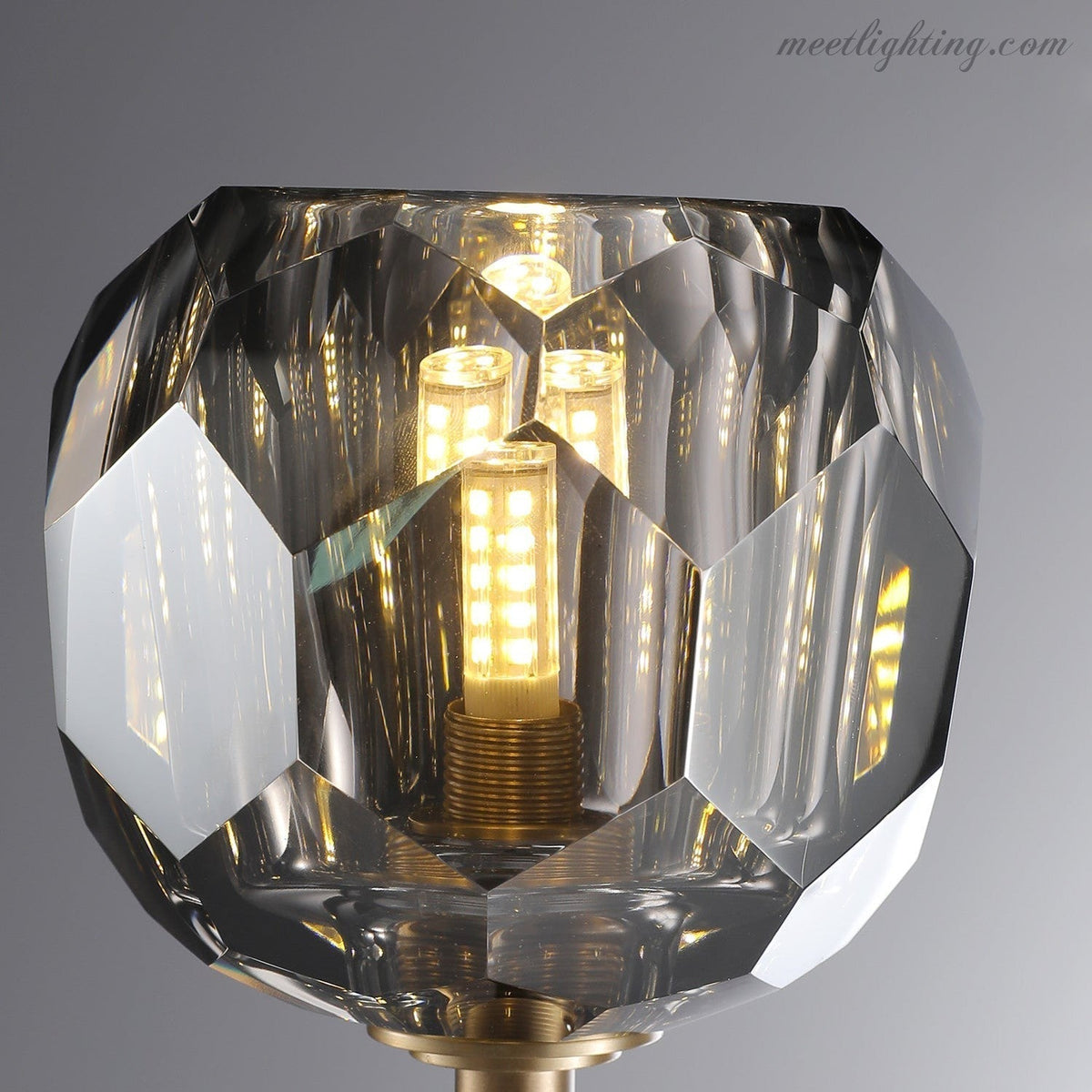 Crystal Globe Double Sconce Wall Light in Brass or Nickel – Two-Bulb Fixture for Living Room & Hallway | Thomler