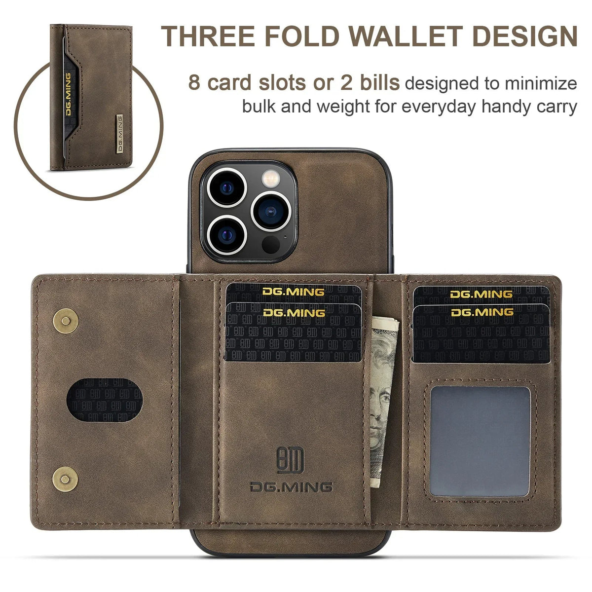 Snap-Off Wallet Case for iPhone – Magnetic 2-in-1 Design with Card Slots & Kickstand | Thomler