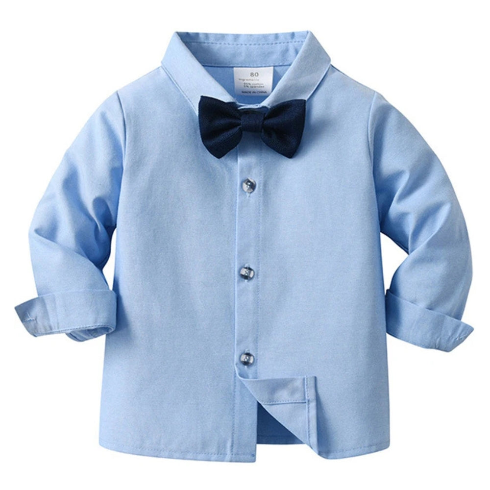Boys Formal 3-Piece Suit Set with Shirt, Vest, Pants & Bow Tie for Weddings, Parties, Special Occasions | Toddler Kids Dress Outfit | Thomler