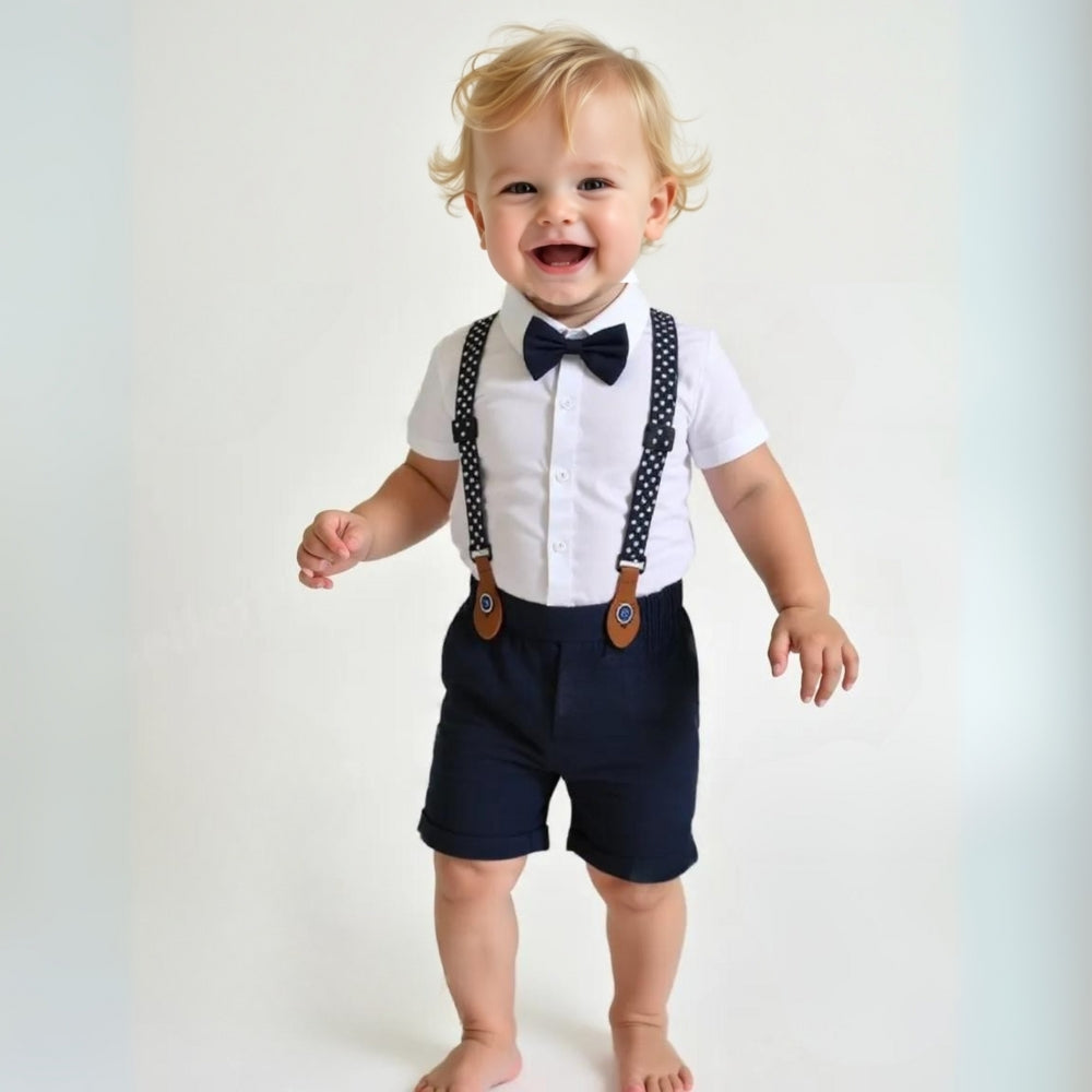 Boys Formal 3-Piece Suit Set with Shirt, Vest, Pants & Bow Tie for Weddings, Parties, Special Occasions | Toddler Kids Dress Outfit | Thomler