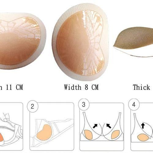 Swimsuit Insert Pads with Adhesive Back for Bikini Tops & Bras | Waterproof Push-Up Foam Enhancers for Women | Reusable Breathable Cups | Thomler